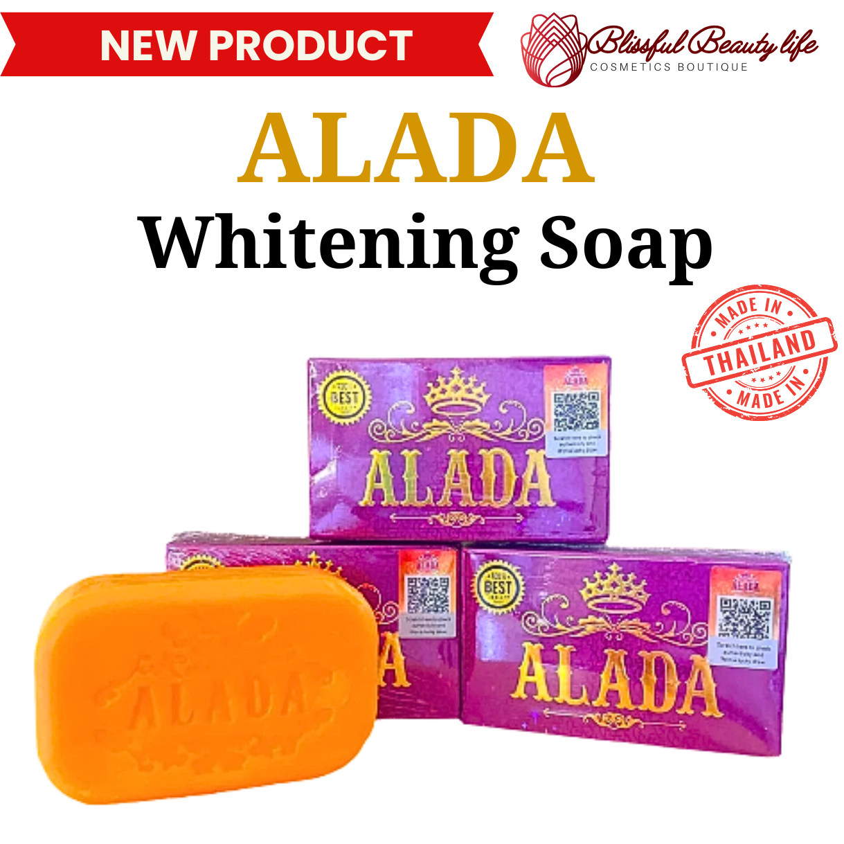 Alada Whitening Soap Naturally Brightening Natural Extract Face & Body 160g
