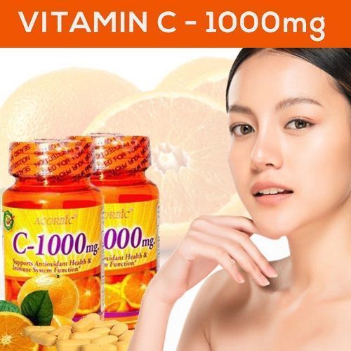 Acorbic Vitamin C 1000 mg Supports Antioxidant Skin Lightening Health & Immune System Function Supplement - 30 Capsules (C1000)