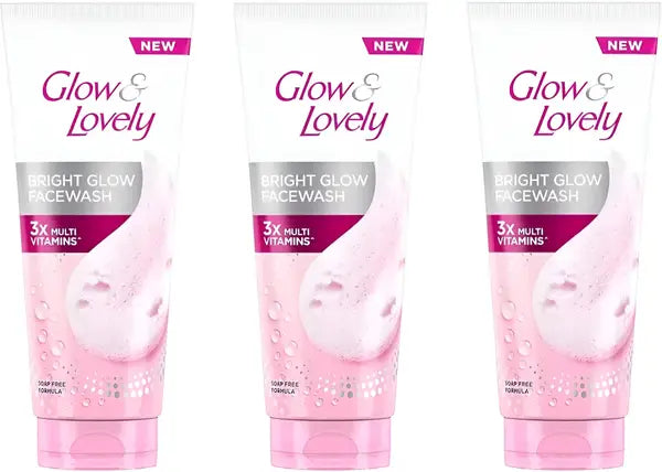 Glow and Lovely Bright Glow Facial Wash 3 x Vitamins 2 pcs pack