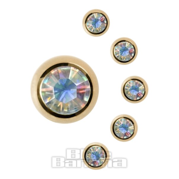 Studex Plus March Aquamarine Gold Plated Ear Piercing Earrings Bezel Setting 2 pair for $11