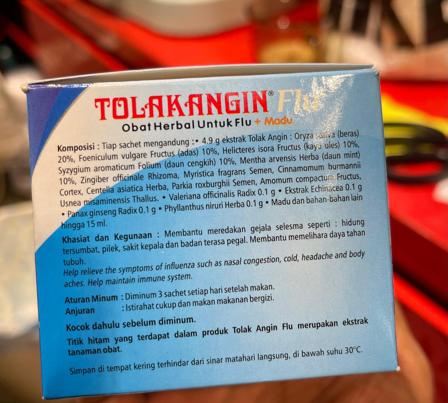 Tolak Angin Flu - Indonesian Herbal Syrup for Cold Treatment 12 Sachets @ 15 Ml