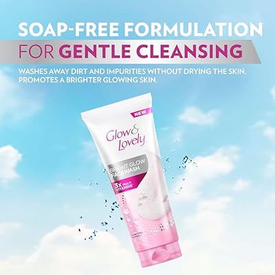 Glow and Lovely Bright Glow Facial Wash 3 x Vitamins 2 pcs pack