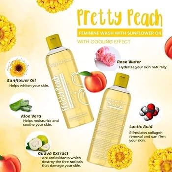 Pretty Peach Feminine Wash With Sunflower Oil and Cooling Effect, Beauty and Graces Pretty Peach Feminine Wash, Care Women Health