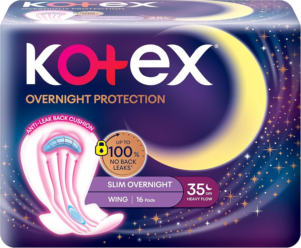 Kotex Overnight Protection – Slim Overnight Wing 35cm (16 Pads)