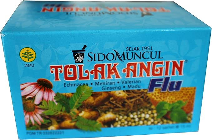 Tolak Angin Flu - Indonesian Herbal Syrup for Cold Treatment 12 Sachets @ 15 Ml