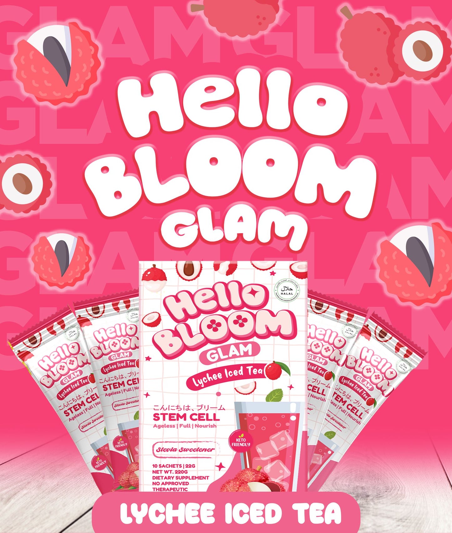 Hello Bloom Glam Lychee Ice tea