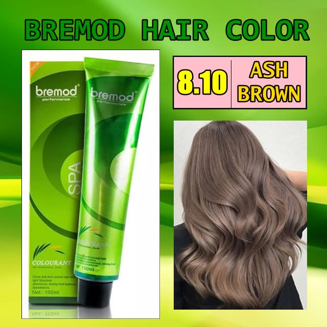 Bremod Hair Color 8.10 Ash Brown (Set) With Oxidizing Cream 6% -