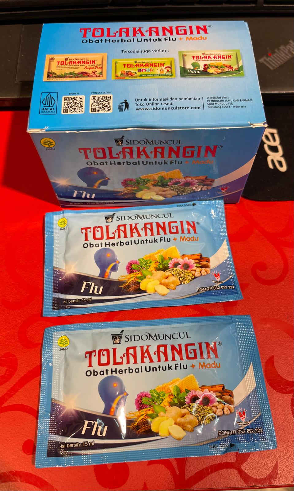 Tolak Angin Flu - Indonesian Herbal Syrup for Cold Treatment 12 Sachets @ 15 Ml