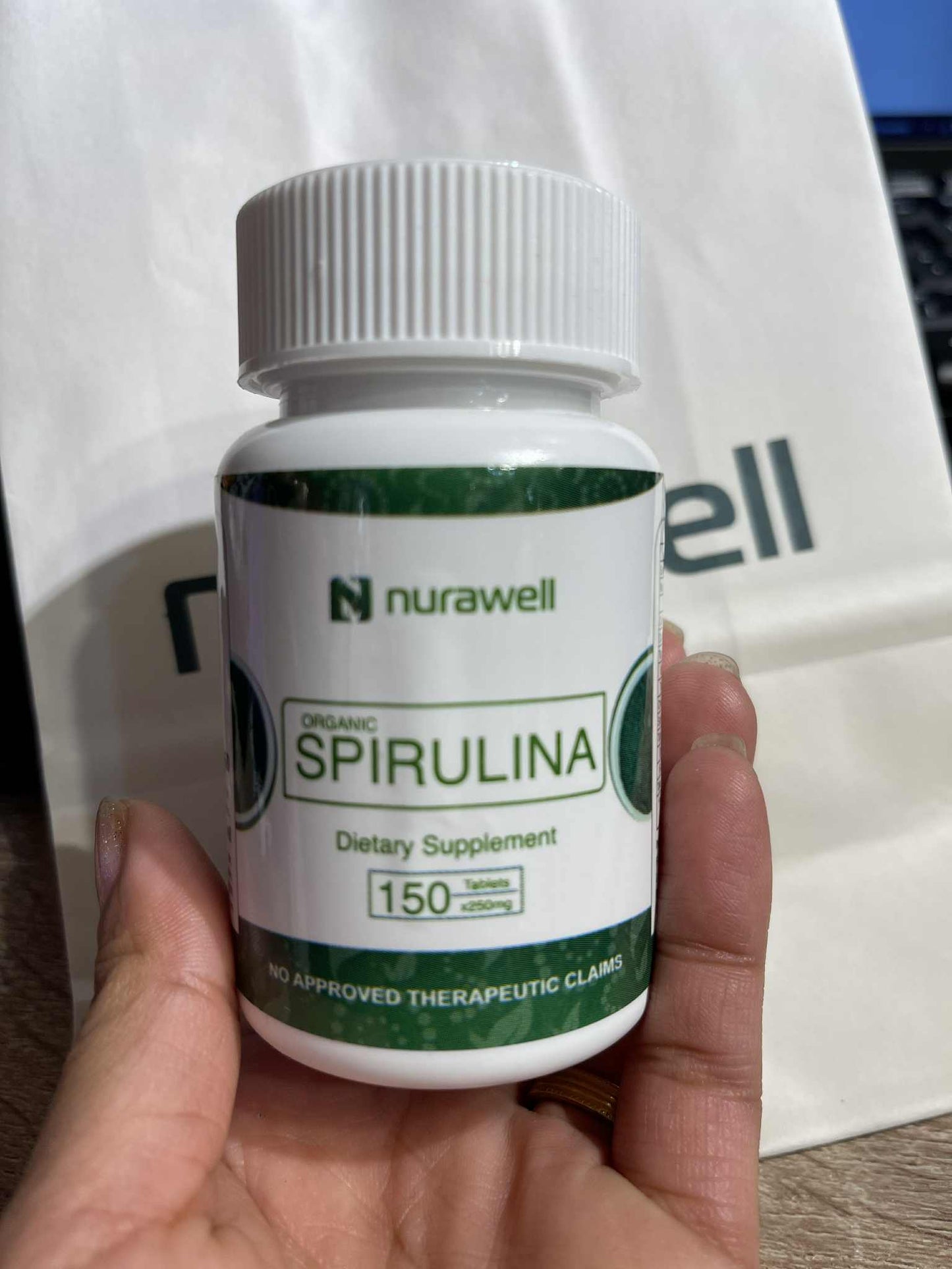 Nurawell Organic Spirulina – Dietary Supplement (150 Tablets)- Filipino Favorite