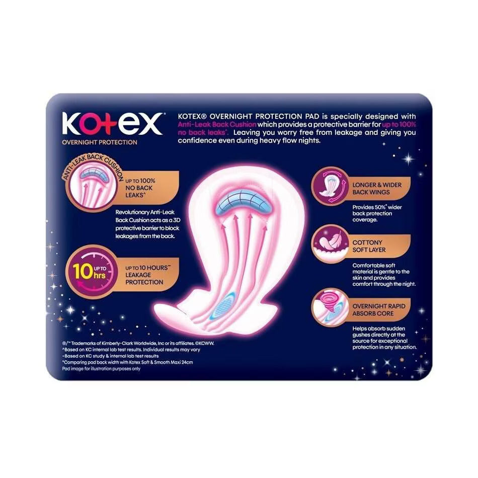 Kotex Overnight Protection – Slim Overnight Wing 35cm (16 Pads)