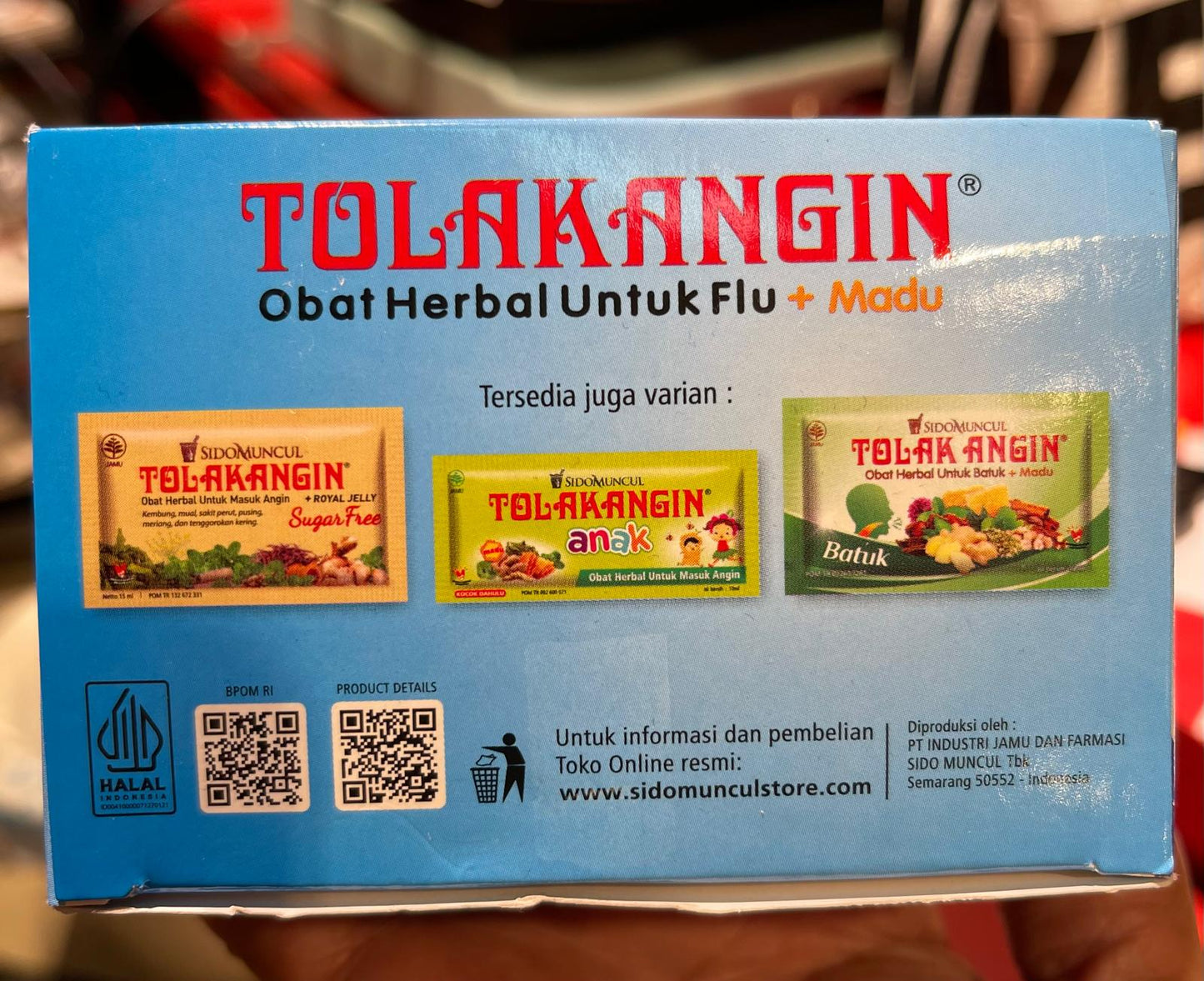 Tolak Angin Flu - Indonesian Herbal Syrup for Cold Treatment 12 Sachets @ 15 Ml