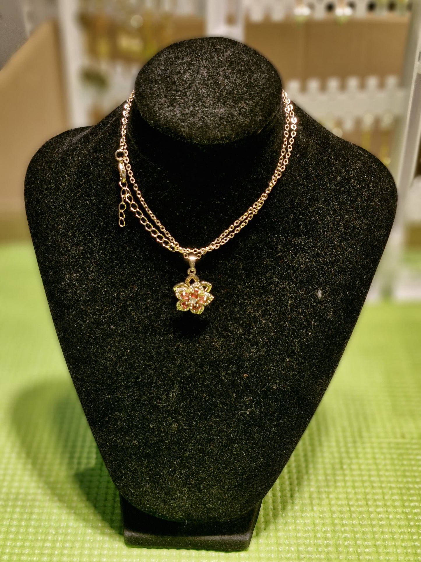 Elegant Floral Charm Necklace – Inspired by Nature's Beauty- 14 Karat Thailand Gold