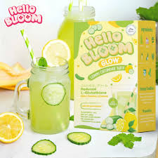 Hello Bloom Glow Lemon Cucumber Juice with Reduced L-Glutathione promo bundle of 2 box for $27