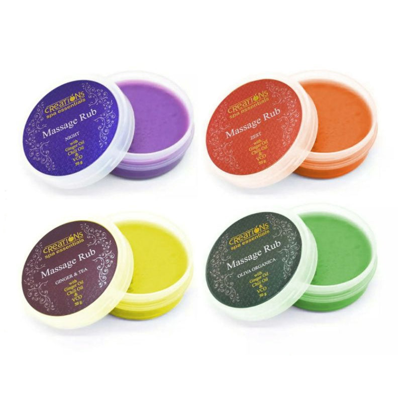Creations Spa Essentials Massage Rub Oliva Organica 50g