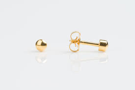 Studex Sterilized Piercing Earrings, Stainless Steel ball gold 2 pairs for $11