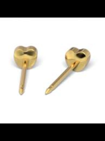 STUDEX MINI Gold Plated Heart and Star Shaped Sterilized Steel Earrings 2 pairs for $11