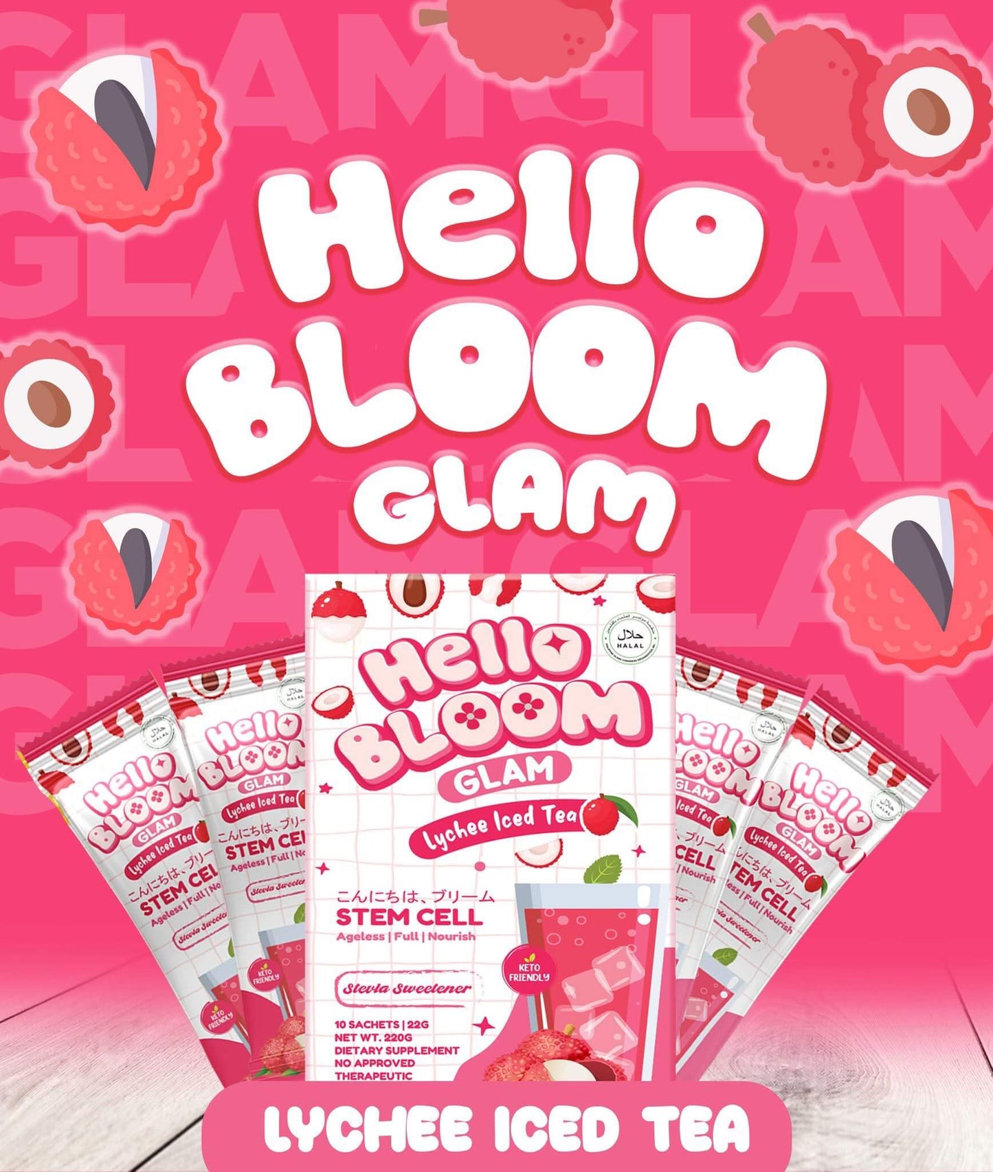 Hello Bloom Glam Lychee Ice tea promo bundle 2 box for $27