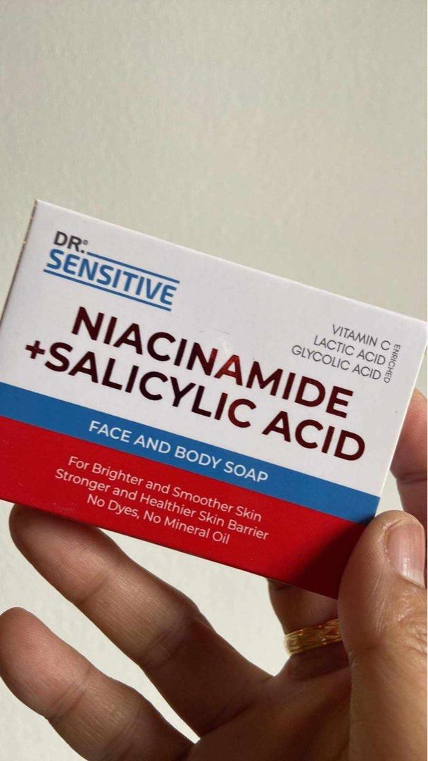 Dr. Sensitive Niacinamide + Salicylic Acid Face And Body Soap Brighter and smoother skin A bundle of 2 bar for $13