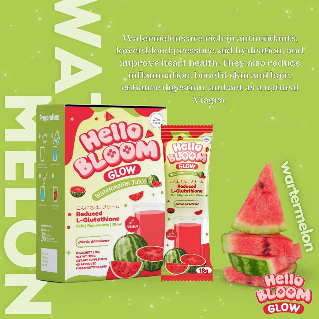 Hello Bloom Glow watermelon juice
