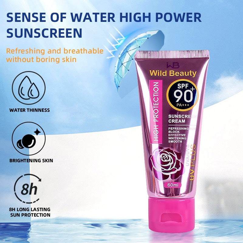 Waterproof SPF 90+ Sunscreen Cream Skin Care For Facial Body Sunblock Lotion 60ml