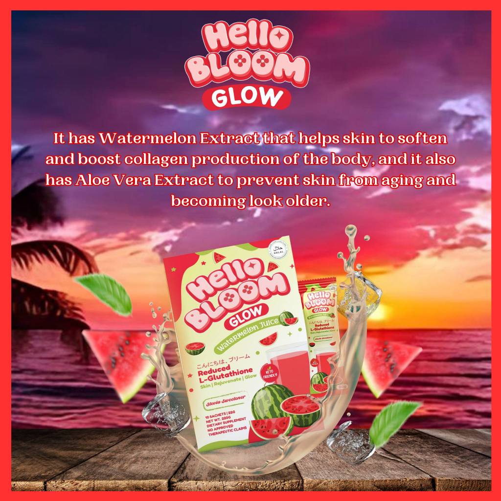 Hello Bloom Glow watermelon juice