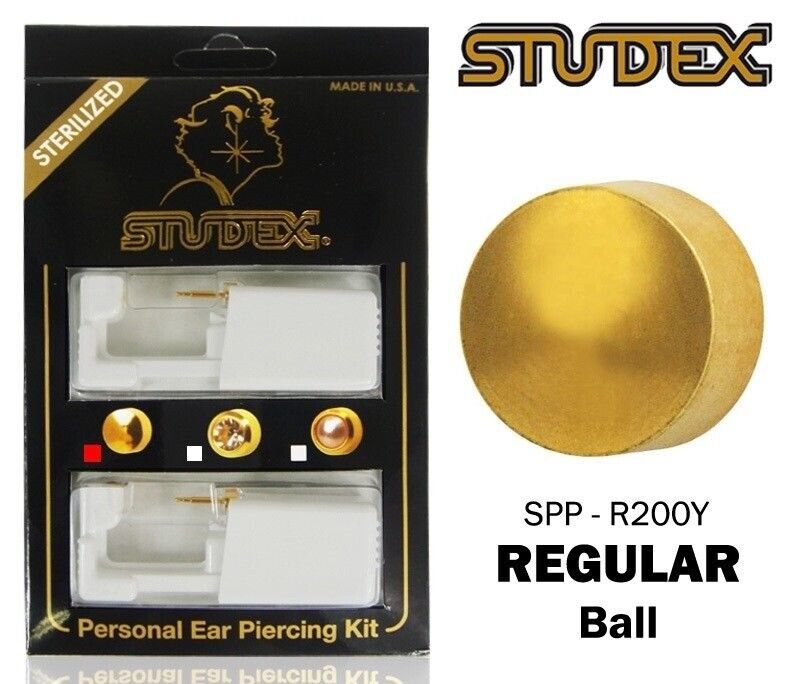 Studex Sterilized Piercing Earrings, Stainless Steel ball gold 2 pairs for $11