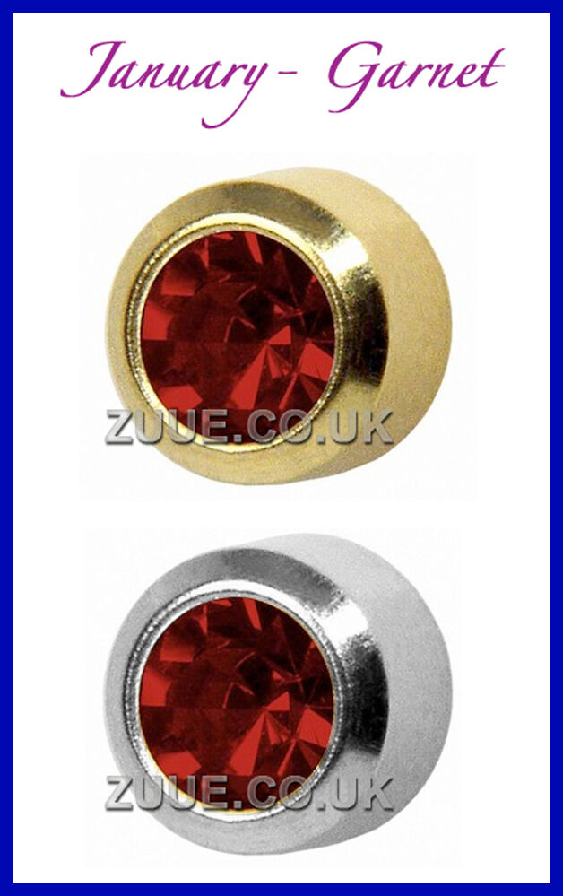 January Studex Birthstones Large 5mm Gold Plated Bezel Setting Ear Piercing Stud Earrings 2 pairs for $11 2 pairs for $11