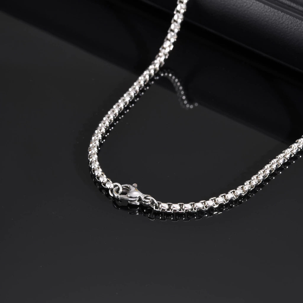 Zircon Cross Bar Pendant Necklace for Men Boys, Stainless Steel Non-fade Men's Simple Chain Jewelry Gifts
