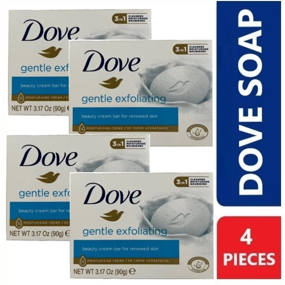 Dove Gentle exfoliating , neauty cream bar for renewed Skin 4 x 90g