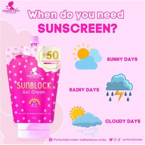 Perfect Skin All Naturals Sunblock Gel Cream SPF 45 50g