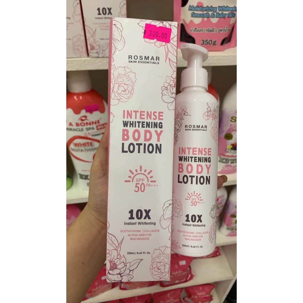 ROSMAR INTENSE WHITENING BODY LOTION SPF50 PA+++ 10X INSTANT WHITENING 250ML (SG READY STOCK)
