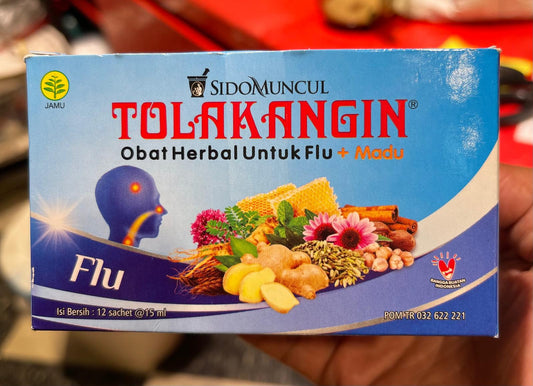 Tolak Angin Flu - Indonesian Herbal Syrup for Cold Treatment 12 Sachets @ 15 Ml