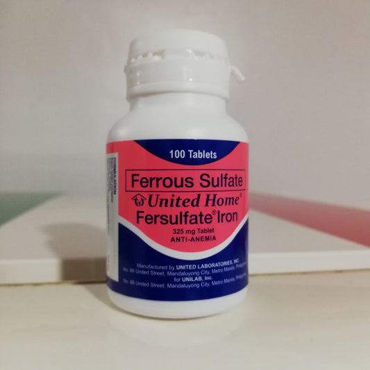 UNITED HOME FERSULFATE IRON Iron 65mg Tablet 100's-Anemia Treatment And Prevention