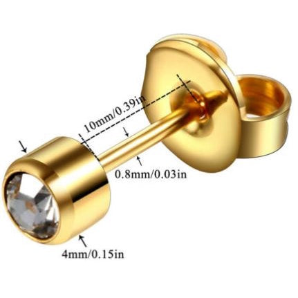 [Genuine]STUDEX Anti-allergy Earring JUNE Gold Plated(MADE IN USA) 2 PAIR FOR $11