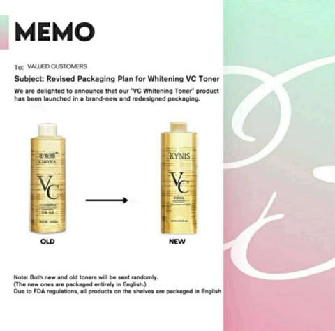 KYNIS new packaging of KNIYEA VC toner [legit] soothing toner a bundle of 2 for $25