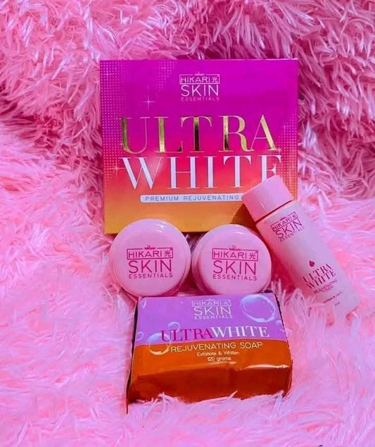 Hikari Skin Essentials - Ultra White Premium Rejuvenating Set 4 in 1