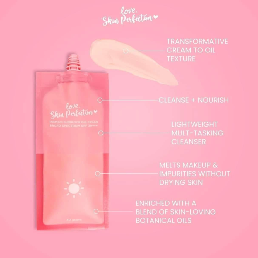 Love, Skin Perfection Sunscreen Premium Sunblock Gel Cream 40g A BUNDLE OF 3 FOR $27