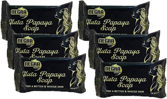 6 pcs NEGRA ULTIMA GLUTA PAPAYA WHITENING BAR SOAP