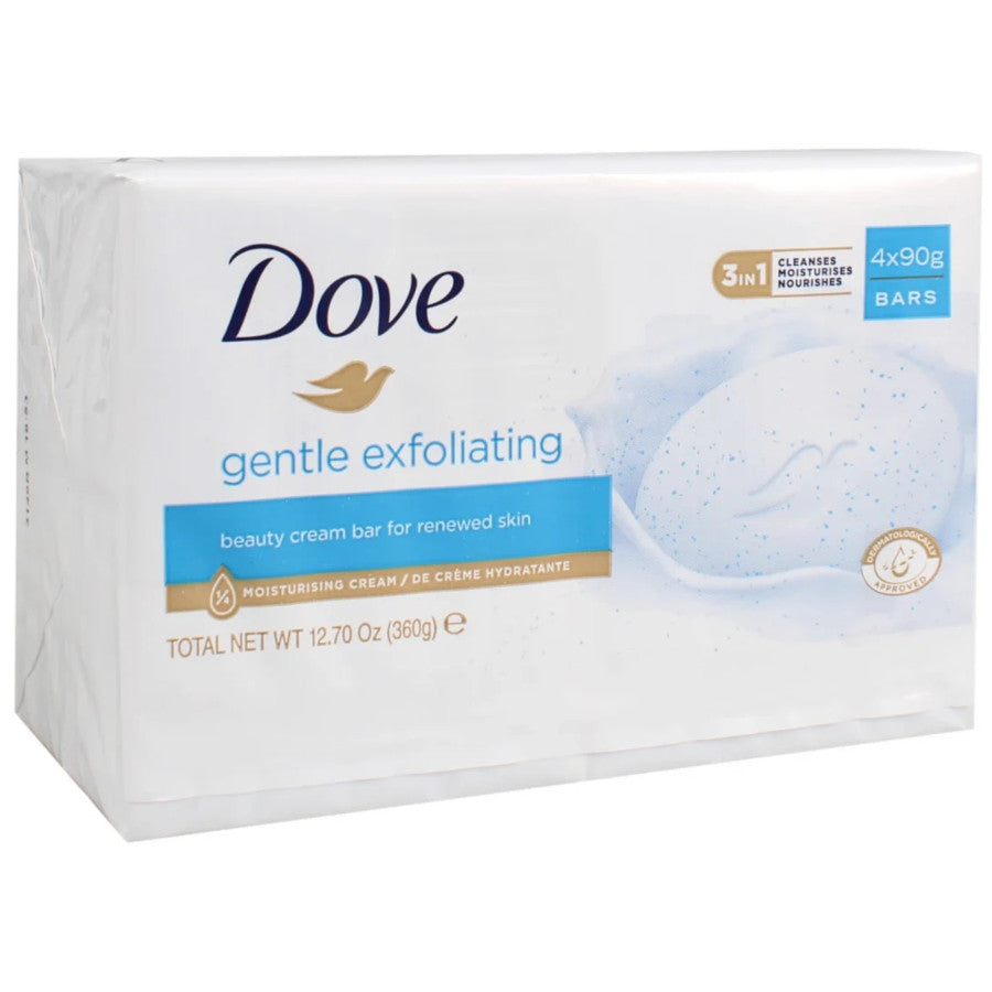 Dove Gentle exfoliating , neauty cream bar for renewed Skin 4 x 90g