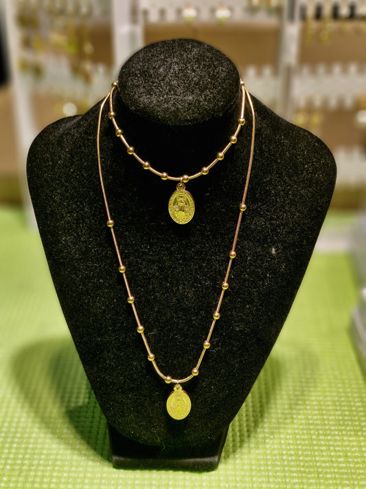 Elegant Mama Mary-Inspired Jewelry Set- 14 Karat Thailand Gold