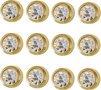 STUDEX Birthstone Studs -  Bezel Gold - April / Crystal 2 PAIRS For $11