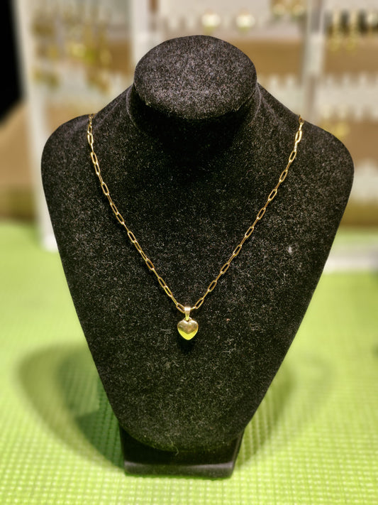 Elegant Heart Pendant Necklace – 14 Karat Thailand Gold