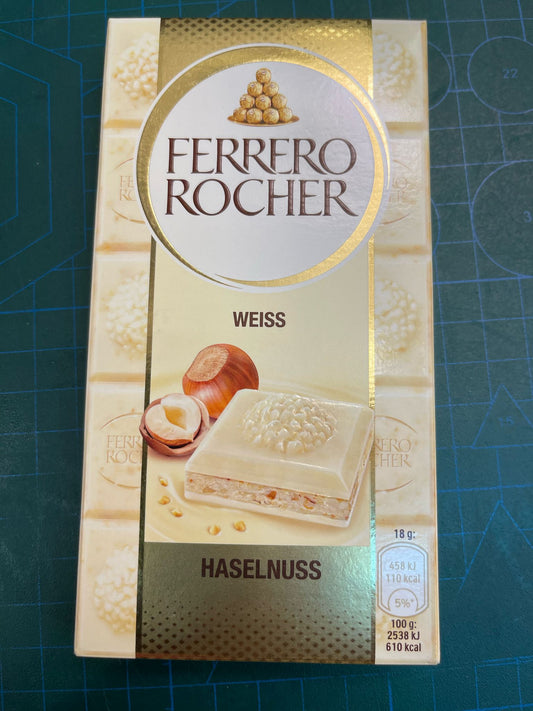 Ferrero Rocher Bar Chocolate 100g Haselnuss - Weiss