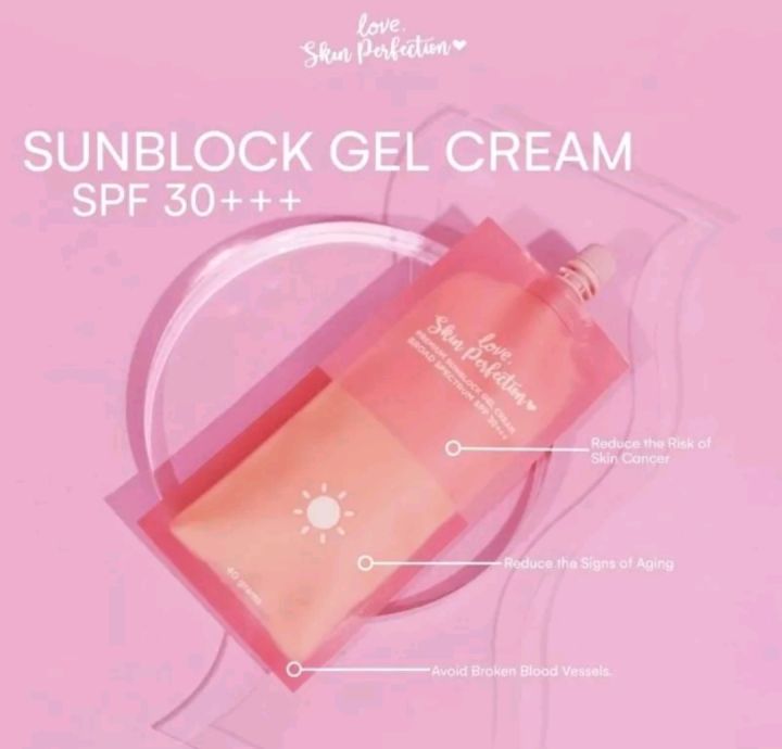 Love, Skin Perfection Sunscreen Premium Sunblock Gel Cream 40g A BUNDLE OF 3 FOR $27