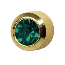 STUDEX Gold Plated Stainless Steel Bezel May - Emerald Earrings 2 pair for $11