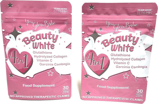 You Glow Babe 4-in-1 Glutathione Collagen Vitamin C Capsules Pack Of 2 - Skin Firming & Youthful Glow - 60 Capsules