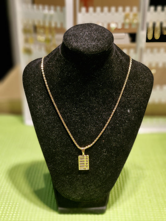 14K Gold-Coated Stainless Steel Abacus Pendant Necklace