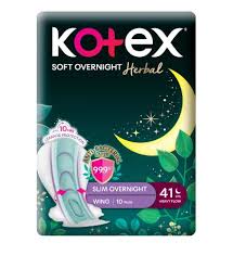 Kotex  Super Overnight Herbal  Sanitary Pad  - Heavy (41 cm) a bundle of 2 for $14