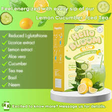 Hello Bloom Glow Lemon Cucumber Juice with Reduced L-Glutathione promo bundle of 2 box for $27