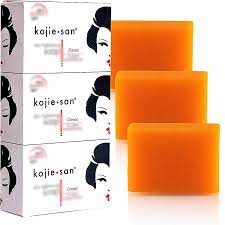 Kojie San Skin Brightening Soap - Original Kojic Acid, Dark Spot Remover Bar Soap with Coconut & Tea Tree Oil – 100g x 3 Bars